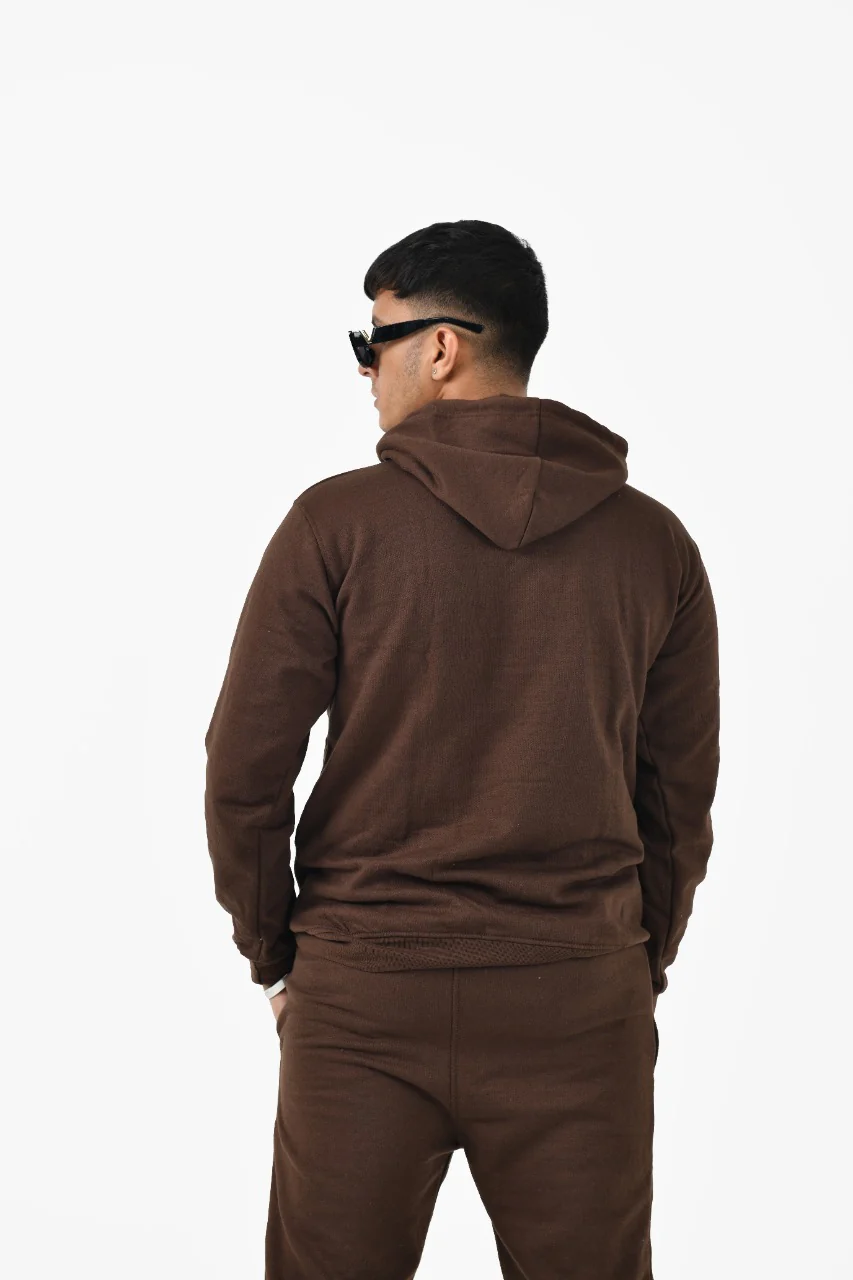 UNISEX BASIC BROWN HOODIE - Image 3